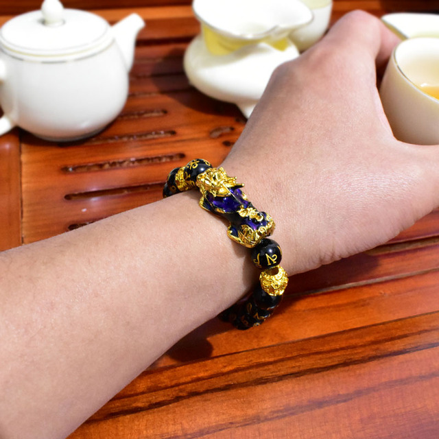 Nowa bransoletka Pixiu Feng Shui - nadgarstek złoty/czarny - mężczyźni i kobiety - bogactwo i powodzenie - wyjątkowa biżuteria - Wianko - 6