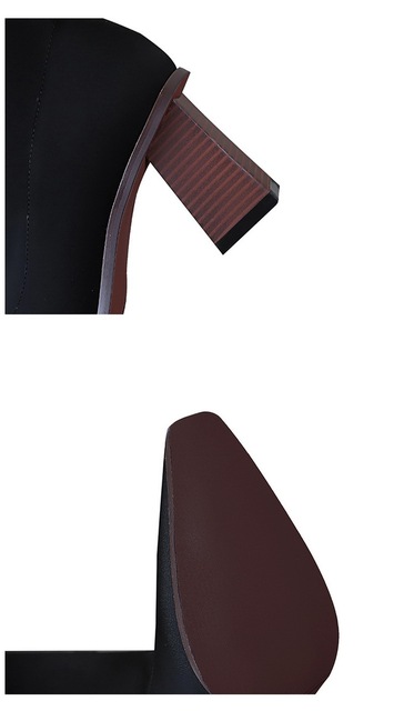 Zimowe elastyczne damskie buty za kolano z obcasem w modnym drewnianym stylu - Wianko - 13