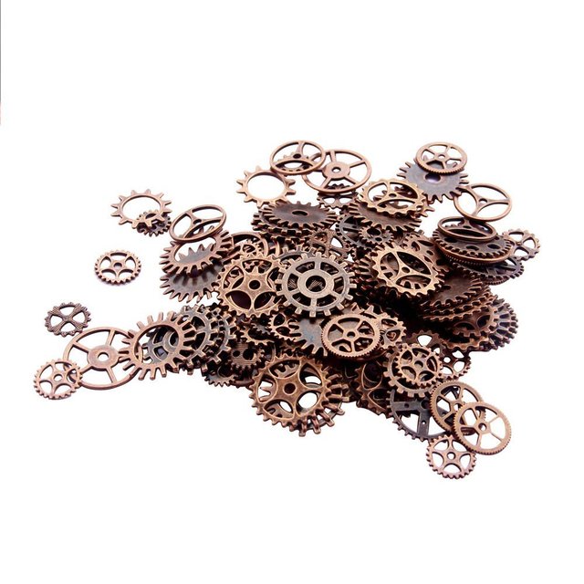 Vintage Metalowe mieszane Gears - Zawieszki charms Steampunk do tworzenia biżuterii, brąz, około 120 g/partia - Wianko - 7