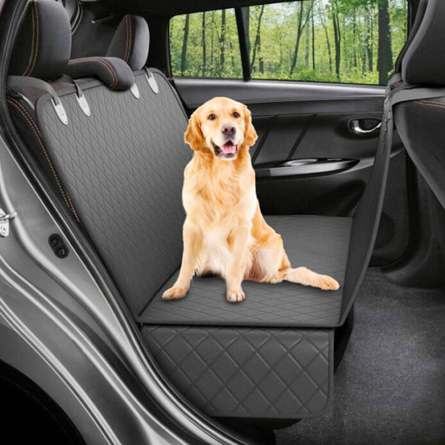 Przenośny pokrowiec na siedzenie samochodowe dla psa - wodoodporny, wyściełany mata podróżna, hamakowy, z siatką - ochrona przed zabrudzeniami - Wianko - 1