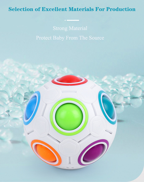 Kostka antystresowa - Ulepszona Gyro Rainbow Ball magiczna kula 12 Hole - zabawka dekompresyjna dla dzieci prezent - Wianko - 5