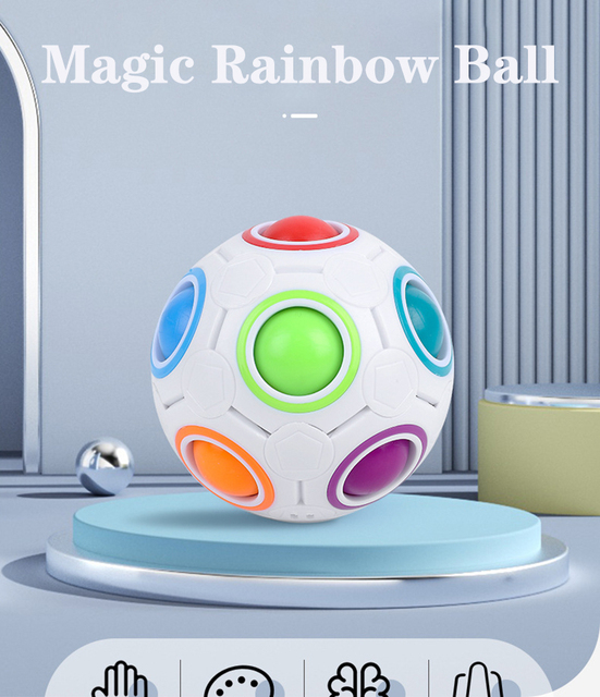 Kostka antystresowa - Ulepszona Gyro Rainbow Ball magiczna kula 12 Hole - zabawka dekompresyjna dla dzieci prezent - Wianko - 2