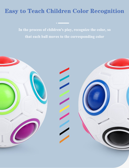 Kostka antystresowa - Ulepszona Gyro Rainbow Ball magiczna kula 12 Hole - zabawka dekompresyjna dla dzieci prezent - Wianko - 4