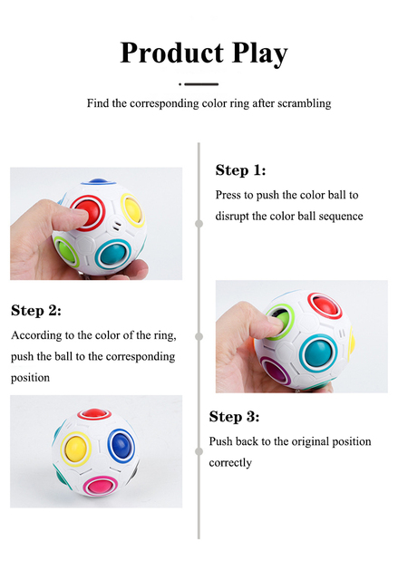 Kostka antystresowa - Ulepszona Gyro Rainbow Ball magiczna kula 12 Hole - zabawka dekompresyjna dla dzieci prezent - Wianko - 7