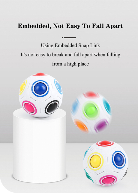 Kostka antystresowa - Ulepszona Gyro Rainbow Ball magiczna kula 12 Hole - zabawka dekompresyjna dla dzieci prezent - Wianko - 6