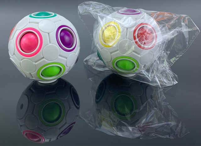 Kostka antystresowa - Ulepszona Gyro Rainbow Ball magiczna kula 12 Hole - zabawka dekompresyjna dla dzieci prezent - Wianko - 8