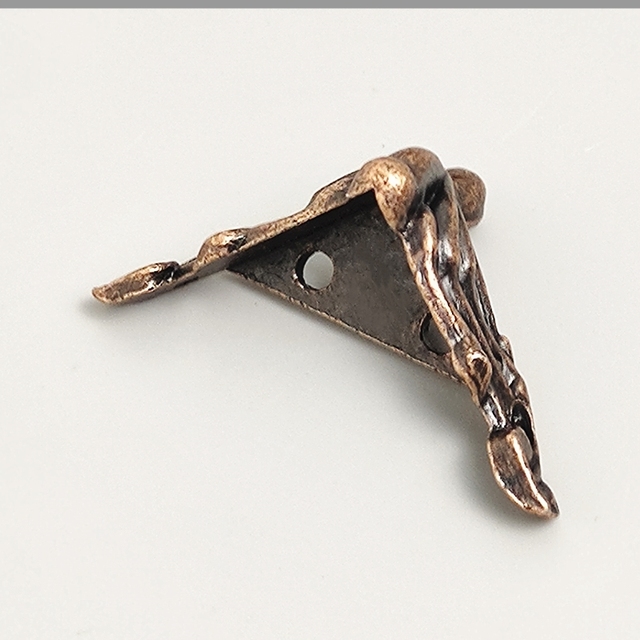 Dekoracyjna skrzynia drewniana na biżuterię z 20 skrzynek antycznych, metalowych ozdobnych narożników z montażem - Wianko - 5