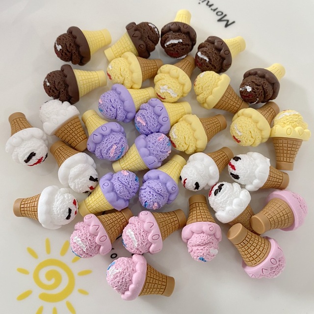 20 sztuk Kawaii 3D miniaturowe lody żywiczne Cabochon - dekoracyjne akcesoria DIY do scrapbookingu i domku dla lalek - Wianko - 7