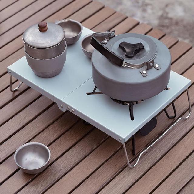 Stół kempingowy z wiatroodporną izolacją cieplną i stojakiem na kuchenkę gazową - Wianko - 8