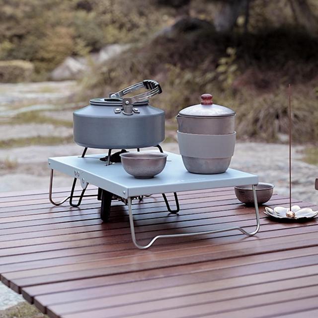 Stół kempingowy z wiatroodporną izolacją cieplną i stojakiem na kuchenkę gazową - Wianko - 7