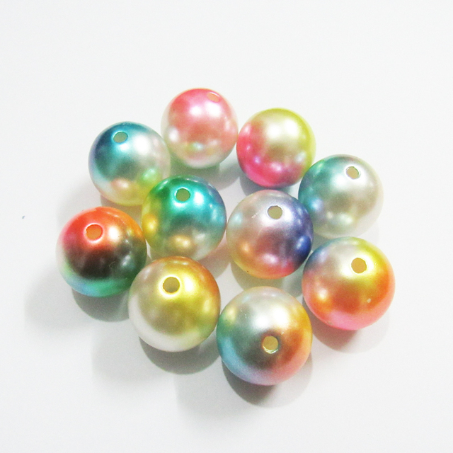 Koraliki akrylowe imitacja perły w jasnoróżowym, niebieskim i fioletowym kolorze o rozmiarach: 20mm, 12mm, 10mm, 8mm i 6mm - Wianko - 5