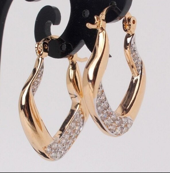 Klipsy na uszy Delysia King - Trendy geometryczne kolczyki z kryształkami - Wianko - 2