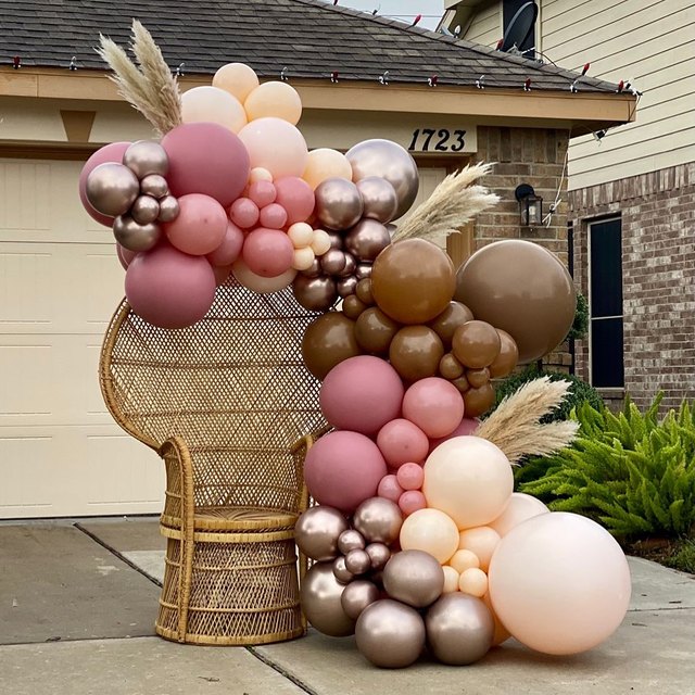 5 sztuk awokado zielonych i dusty różowych balonów 18 cali - dekoracja na ślub, urodziny lub baby shower - Wianko - 2