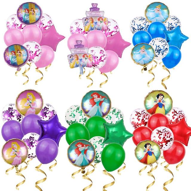 Balony lateksowe z helem z konfetti Elza Disney dla dzieci - idealne na Baby Shower i urodziny - prezent dla małej księżniczki - Wianko - 1