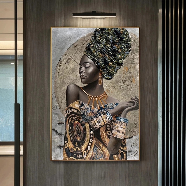 Malarstwo na płótnie - Graffiti afrykańska dziewczyna - nowoczesna dekoracja do wnętrza domu - Wianko - 3