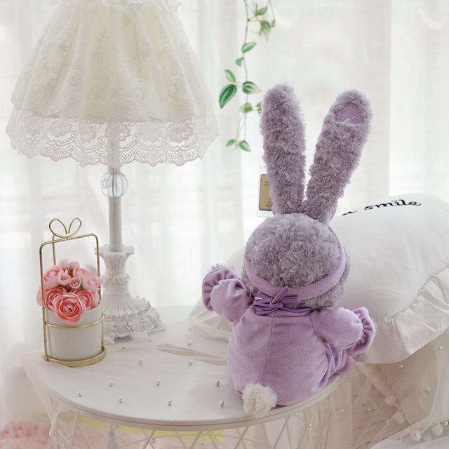 Fioletowy pluszowy królik z Anime - Japońska lalka uspokajająca Stellalou z długimi uszami, idealny prezent na urodziny dla dzieci - Wianko - 2