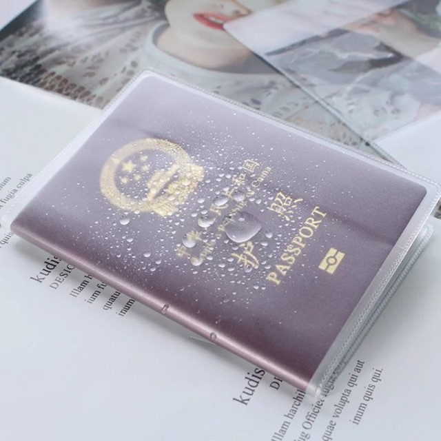 Elegancki, wodoodporny pokrowiec na paszport i portfel z przezroczystym okienkiem ID-PVC - Wianko - 1