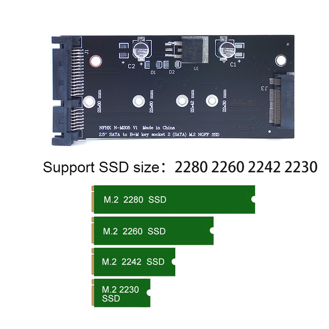 Adapter B Ngff M2 SSD do 2.5 cala SATA3 - karta rozszerzająca dla dysków SSD typu 2280 - Wianko - 4