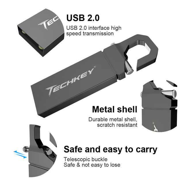 Nowy pendrive Techkey Metal 64GB/32GB USB 3.0 - wysoka prędkość - Wianko - 5