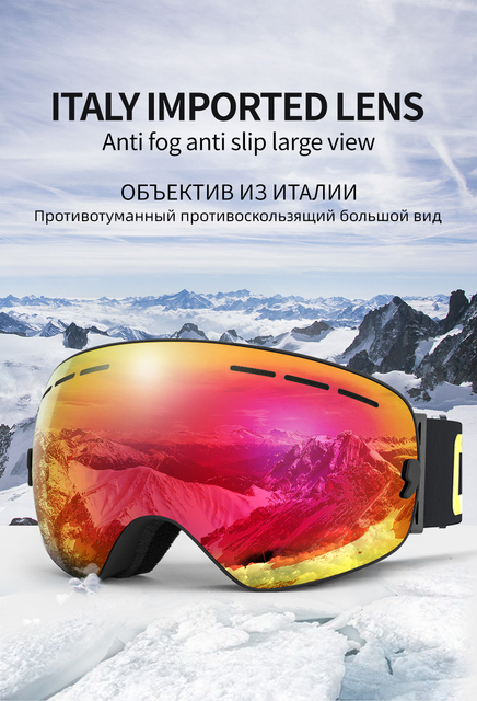 Gogle narciarskie COPOZZ z futerałem, żółtym obiektywem UV400 i technologią Anti-fog - męskie i damskie gogle narciarskie narciarstwo śnieżne - Wianko - 4