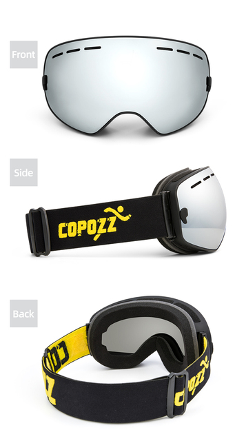 Gogle narciarskie COPOZZ z futerałem, żółtym obiektywem UV400 i technologią Anti-fog - męskie i damskie gogle narciarskie narciarstwo śnieżne - Wianko - 18