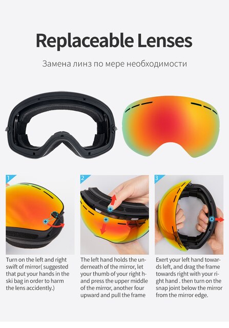 Gogle narciarskie COPOZZ z futerałem, żółtym obiektywem UV400 i technologią Anti-fog - męskie i damskie gogle narciarskie narciarstwo śnieżne - Wianko - 12