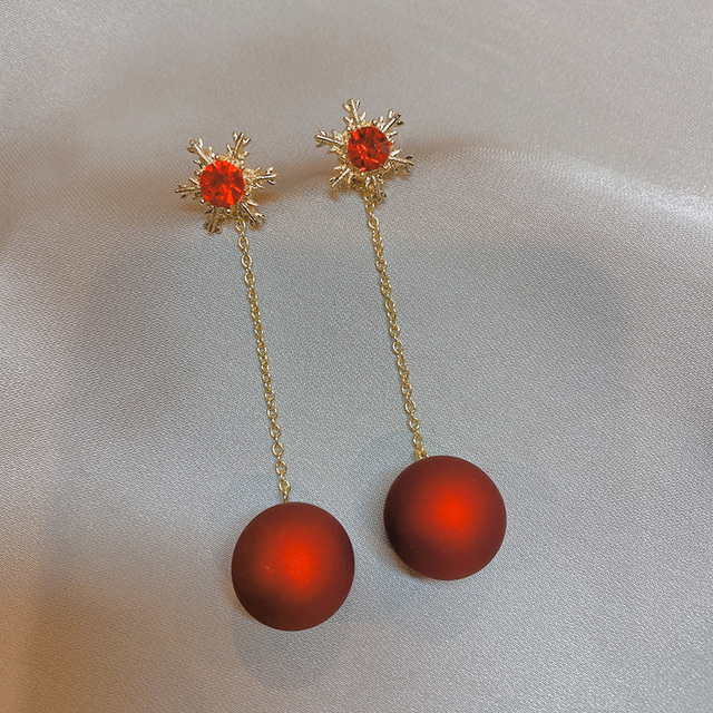 Kolczyki z cyrkonią w kształcie kokardy z drobnymi perłami - złote, czerwone, świąteczne dla kobiet - Wianko - 31
