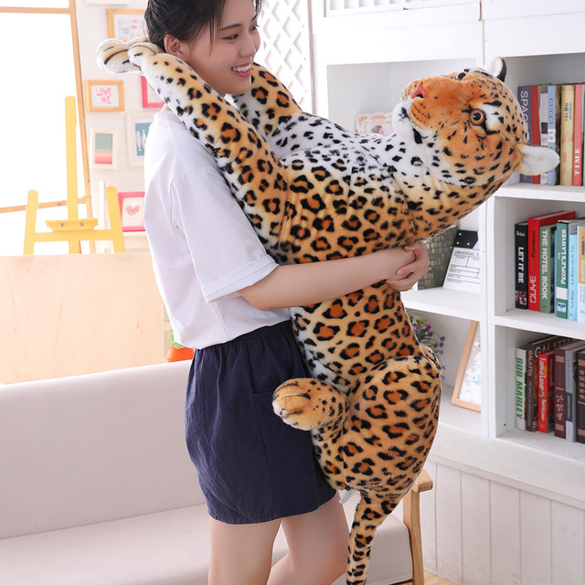 Realistyczna pluszowa zabawka - tygrys i leopard w rozmiarze od 30 do 120 cm, biała wersja - Wianko - 26