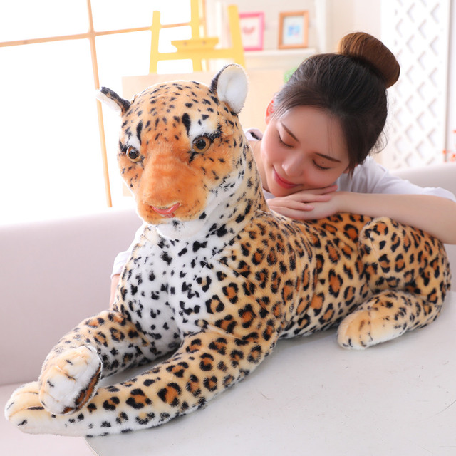 Realistyczna pluszowa zabawka - tygrys i leopard w rozmiarze od 30 do 120 cm, biała wersja - Wianko - 29