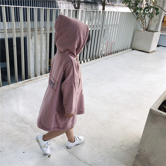 Sukienka dla małych dziewczynek z długim rękawem i kapturem w modnym stylu wiosna 2022, wykonana z bawełny - Wianko - 7