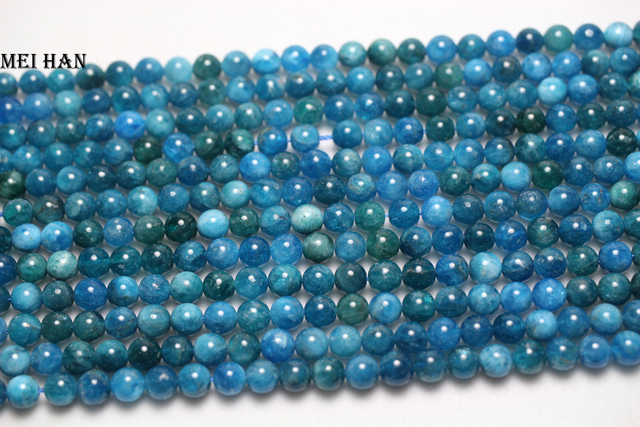 Koraliki naturalne 6 +-0.2mm niebieski apatyt (2 nici/zestaw) luźne okrągłe klejnoty dla tworzenia biżuterii DIY - Wianko - 3