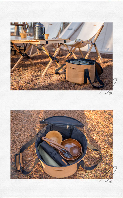 Piknikowa torba Naturehike w kształcie wiadra z zagęszczoną tkaniną Oxford 600D do przechowywania akcesoriów podczas podróży campingowych - Wianko - 2