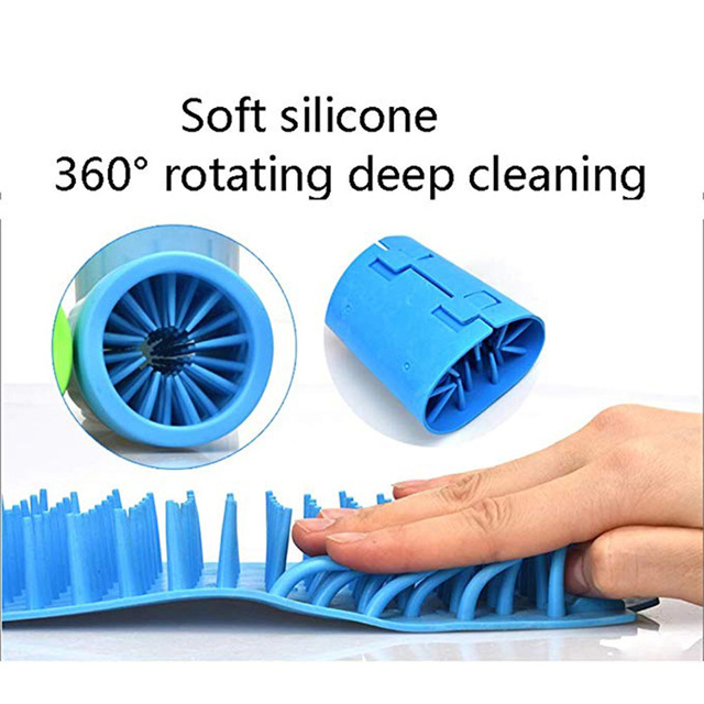 Szczotka do czyszczenia łap pies/kot - szybkie i skuteczne czyszczenie, nowoczesny design 2021, miękkie silikonowe włosie - Wianko - 4