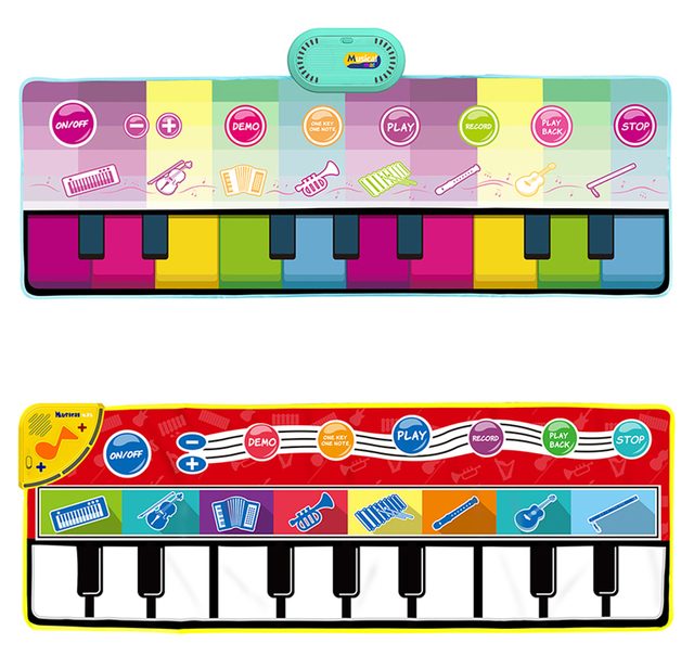 Dywan muzyczny z miękką klawiaturą dla dzieci 110x36cm w wielu stylach, instrumenty muzyczne, zwierzęce dźwięki, edukacyjne zabawki - Wianko - 16