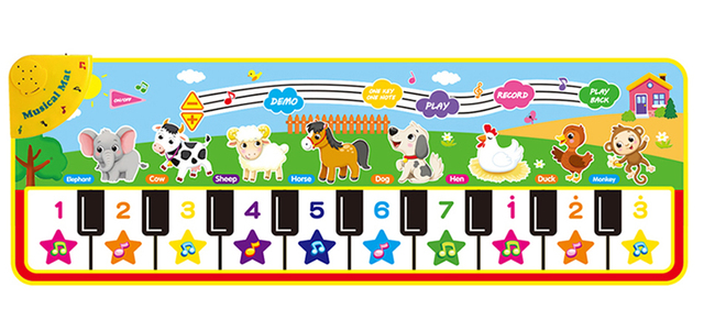 Dywan muzyczny z miękką klawiaturą dla dzieci 110x36cm w wielu stylach, instrumenty muzyczne, zwierzęce dźwięki, edukacyjne zabawki - Wianko - 17