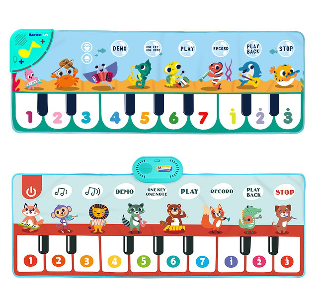 Dywan muzyczny z miękką klawiaturą dla dzieci 110x36cm w wielu stylach, instrumenty muzyczne, zwierzęce dźwięki, edukacyjne zabawki - Wianko - 15