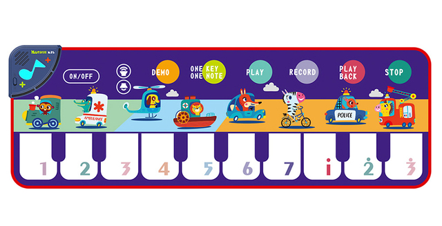 Dywan muzyczny z miękką klawiaturą dla dzieci 110x36cm w wielu stylach, instrumenty muzyczne, zwierzęce dźwięki, edukacyjne zabawki - Wianko - 19