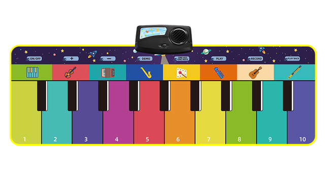 Dywan muzyczny z miękką klawiaturą dla dzieci 110x36cm w wielu stylach, instrumenty muzyczne, zwierzęce dźwięki, edukacyjne zabawki - Wianko - 14