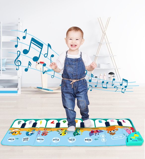 Dywan muzyczny z miękką klawiaturą dla dzieci 110x36cm w wielu stylach, instrumenty muzyczne, zwierzęce dźwięki, edukacyjne zabawki - Wianko - 1