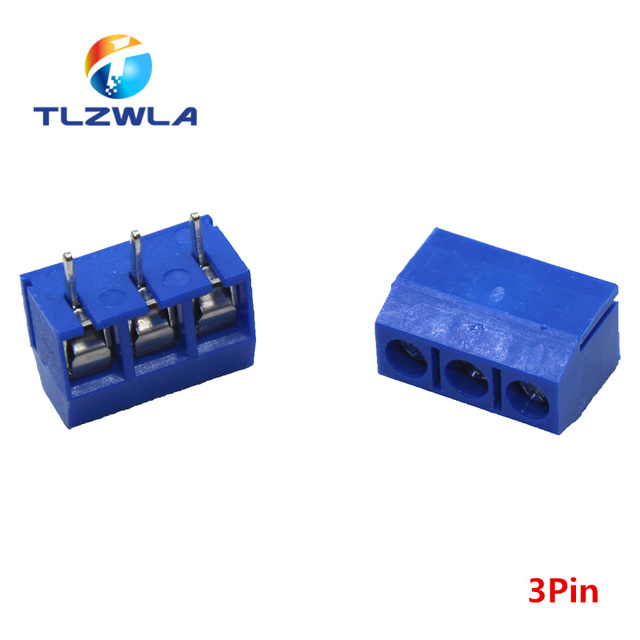 Blok zaciskowy PCB KF301-5.0-2P/3P/4P 100 sztuk, 5.0mm, prosty Pin, niebieski - Wianko - 8