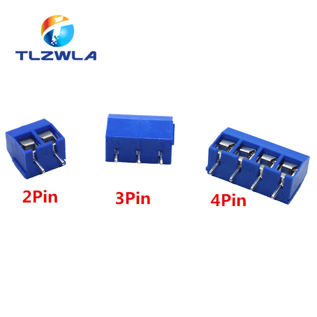 Blok zaciskowy PCB KF301-5.0-2P/3P/4P 100 sztuk, 5.0mm, prosty Pin, niebieski - Wianko - 4