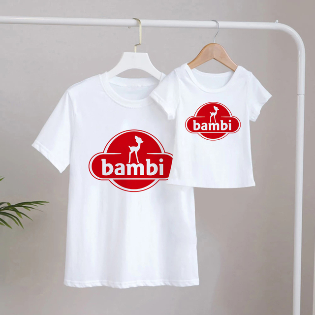 Koszulka graficzna Bambi i najlepsza przyjaciółka - moda streetwear dla rodzin z Disneyowską animacją (rękaw krótki) - Wianko - 6