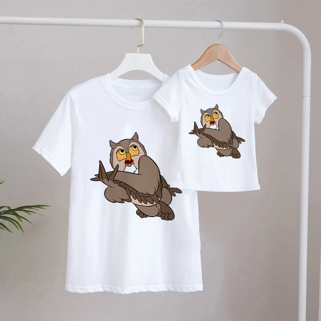 Koszulka graficzna Bambi i najlepsza przyjaciółka - moda streetwear dla rodzin z Disneyowską animacją (rękaw krótki) - Wianko - 8