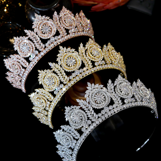 Korona królowej CZ z pałąkiem na głowę, tiara i korona ślubna wysokiej jakości - Wianko - 5