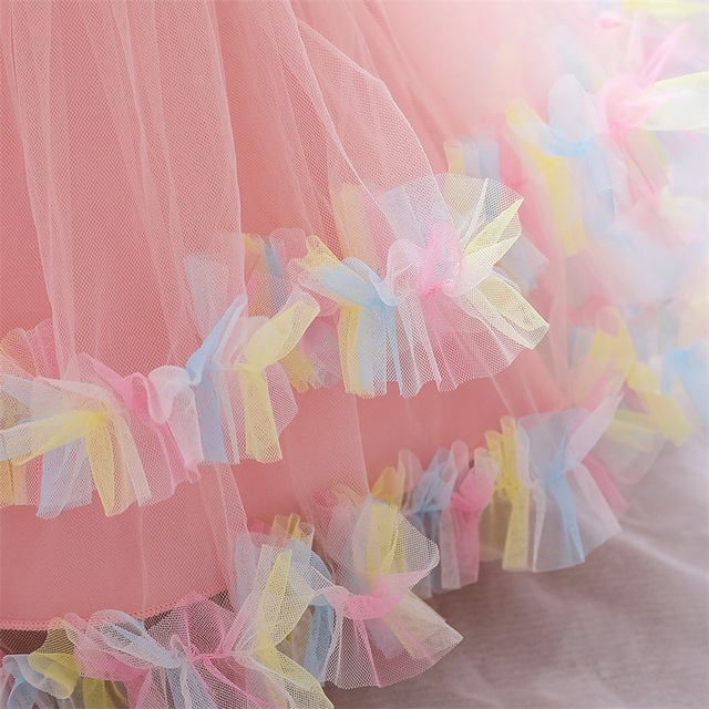 Fantazyjne przebranie Kolorowe Jednorożec dla dziewczynki na karnawał, chrzciny, księżniczki - ubranie letnie, sukienka 1 rok - Wianko - 5