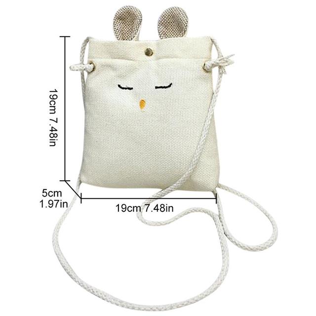Moda: małe torby typu Crossbody dla kobiet - Mini płótno słodkie ucho ramię torba dla dziewczyny - Wianko - 4