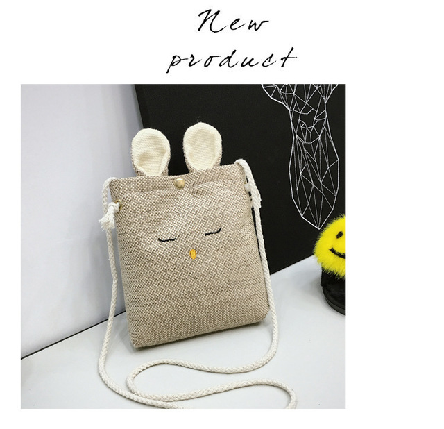Moda: małe torby typu Crossbody dla kobiet - Mini płótno słodkie ucho ramię torba dla dziewczyny - Wianko - 9