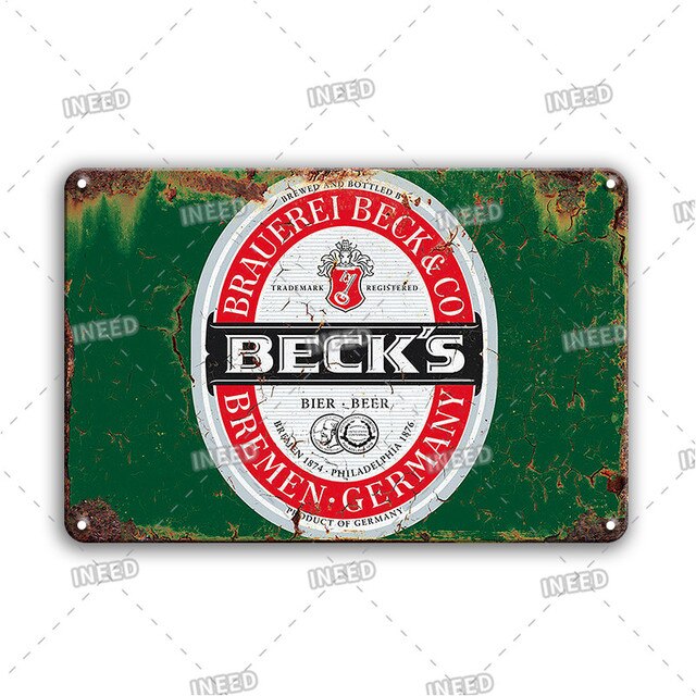 Plakat Tygrys piwo Vintage Retro Pub Club - metalowa tablica rustykalna do dekoracji wielofunkcyjnych (ściana) - znak piwa - Wianko - 3