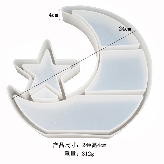 Forma silikonowa na biżuterię w kształcie serca i księżyca do przechowywania - beton, epoksyda, UV Mould - Wianko - 22