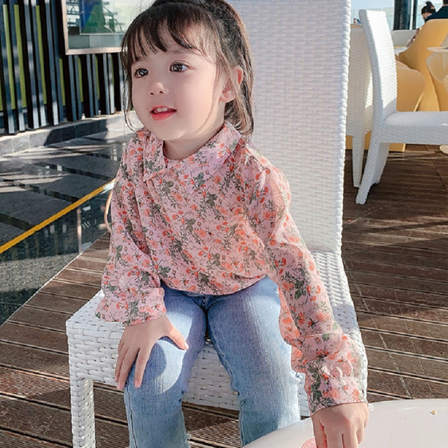 Dziewczęca koszula kwiecista z szyfonu Top 2021 - nowa odzież dziecięca 2-7 lat - Wianko - 6